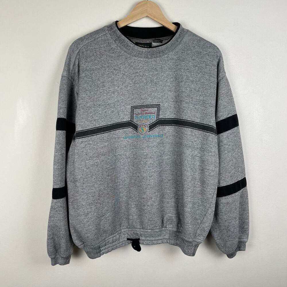 Vintage 90s Stefano Sports Classic Sweatshirt Retro Stripe Athletic Pullover